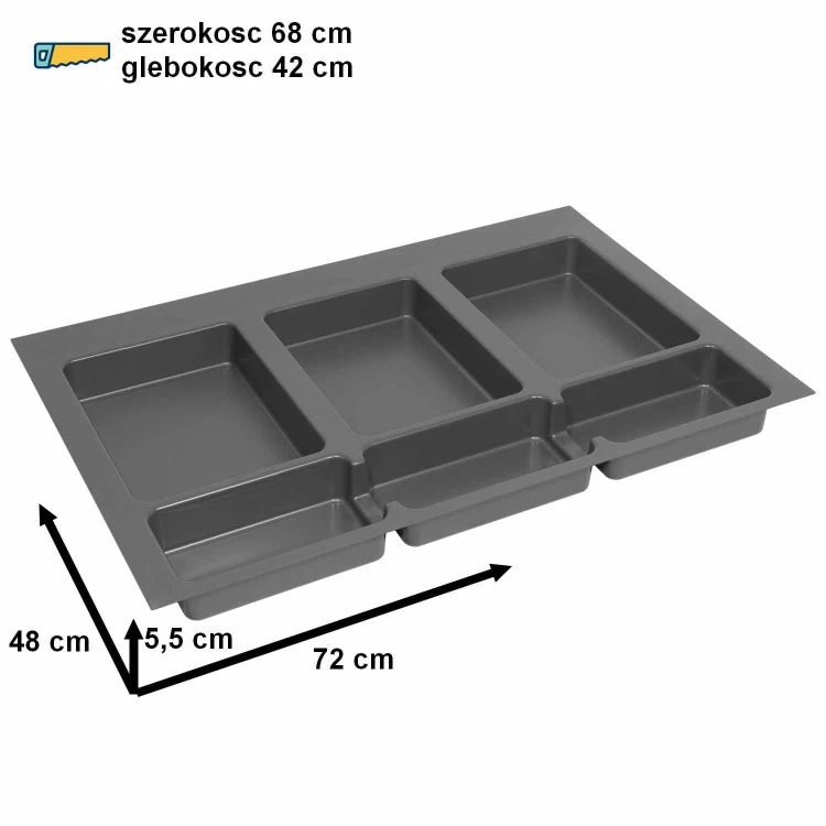 Sortownik śmieci FUTURE do szuflady w szafce 80 cm 4 kosze 2x7 + 2x15 litrów wysokość 28 cm_12