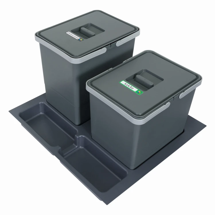 FUTURE CONFIG 60 cm – zestaw koszy 15 l i 18 l wysokość 28 i 34 cm na białym tle