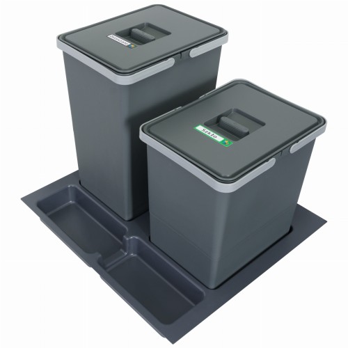 FUTURE CONFIG 60 cm – zestaw koszy 24 l i 18 l wysokość 44 i 34 cm na białym tle