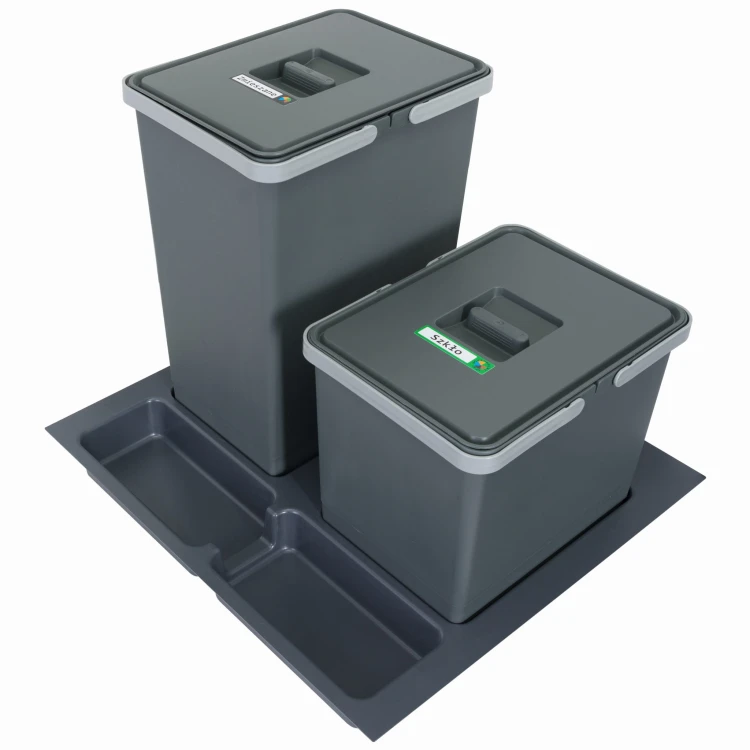 FUTURE CONFIG 60 cm – zestaw koszy 24 l i 15 l wysokość 44 i 28 cm na białym tle