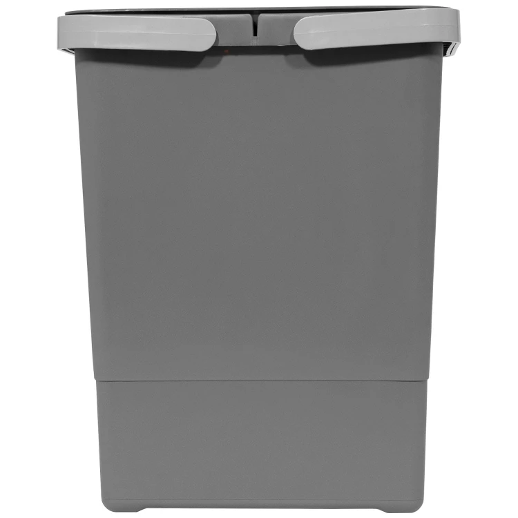 Szerszy bok kosza 7 l FUTURE CONFIG – kształt kompaktowego niższego pojemnika 28 cm obok wyższych koszy 18 l w zestawie 90 cm