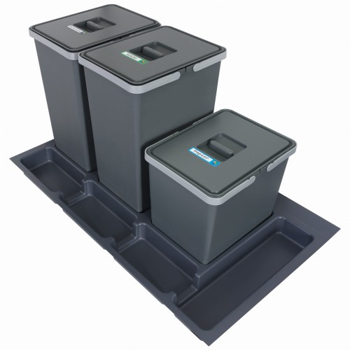 FUTURE CONFIG 90 cm – zestaw trzech koszy 2×24 l i 1×15 l wysokość 44 i 28 cm na białym tle