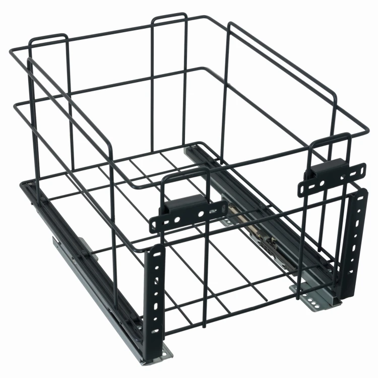 Sortownik śmieci SQUARE ANTRACYT do szafki 40 cm Cichy domyk 2x24 z mocowaniem frontu meblowego