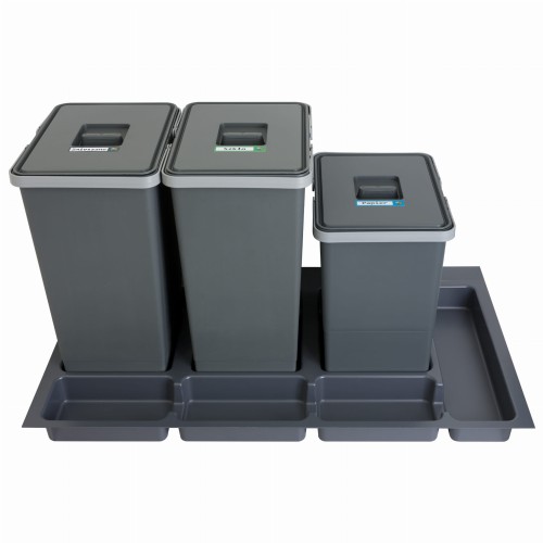 Sortownik śmieci FUTURE CONFIG do szuflady w szafce 90 cm 3 kosze 2x24 + 1x18 litrów wysokość 44/34cm_2