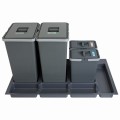 Sortownik śmieci FUTURE CONFIG do szuflady w szafce 90 cm 4 kosze 2x24 + 2x7 litrów wysokość 44/28cm