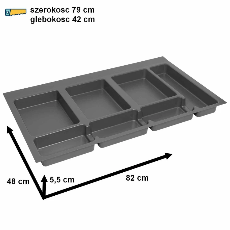 Podstawka sortownika FUTURE CONFIG 90 cm – wymiary do dopasowania czterech koszy o wysokości 28 i 44 cm w najszerszej szufladzie