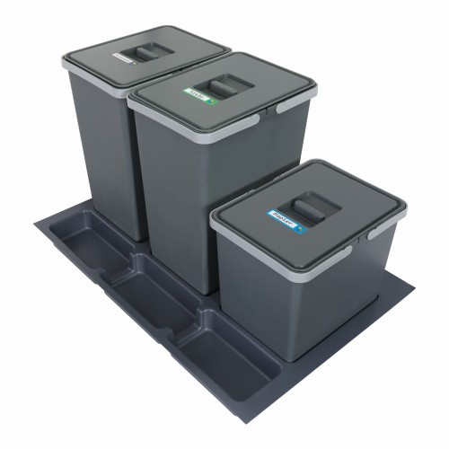 Sortownik śmieci FUTURE CONFIG do szuflady w szafce 80 cm 3 kosze 2x24 + 1x15 litrów wysokość 44/28cm_1