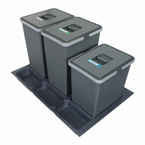 FUTURE CONFIG 80 cm – zestaw trzech koszy 2×24 l i 1×18 l wysokość 44 i 34 cm na białym tle