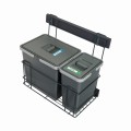 Sortownik do szafki kuchennej SLIM antracyt Sortowniki24 – zestaw koszy 1×15 l i 1×7 l na odpady