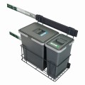 Sortownik śmieci SLIM ANTRACYT Cichy domyk do szafki od 30cm 1x18 litrów 1x8 litrów_2