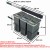 Sortownik śmieci SLIM ANTRACYT Cichy domyk do szafki od 30cm 3x8 litrów 25 cm