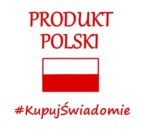 Produkt Polski – napis i flaga Polski z hashtagiem KupujŚwiadomie