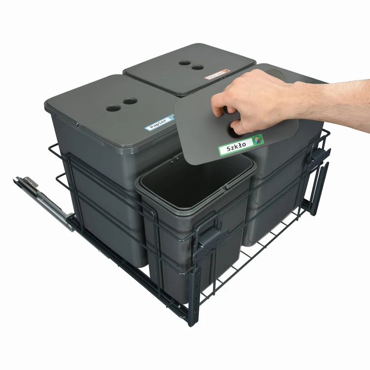 Sortownik Śmieci SQUARE ECO 60 Cichy domyk 3x20 1x8 z mocowaniem frontu meblowego(SQE603X201X8ANTR4_3).jpg