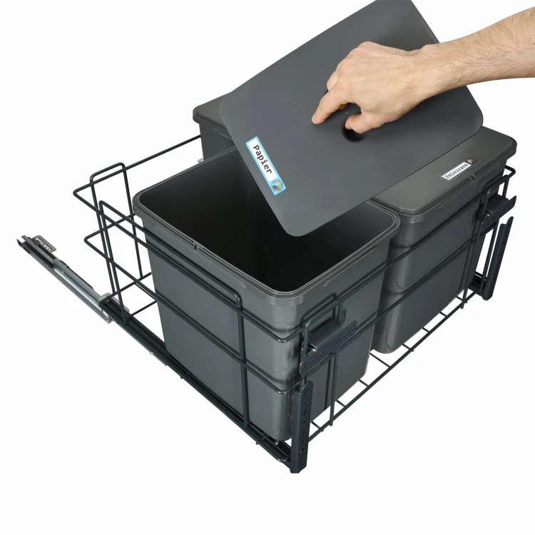 Sortownik Śmieci SQUARE ECO 60 Cichy domyk 3x16 z mocowaniem frontu meblowego(SQE603X16ANTR3_2).jpg