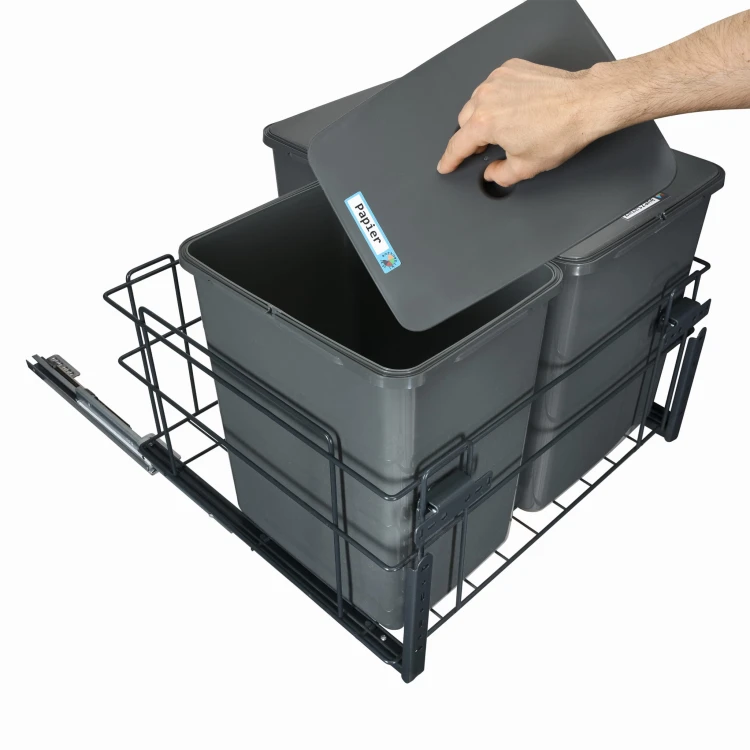Sortownik Śmieci SQUARE ECO 60 Cichy domyk 3x20 z mocowaniem frontu meblowego(SQE603X20ANTR3_3).jpg