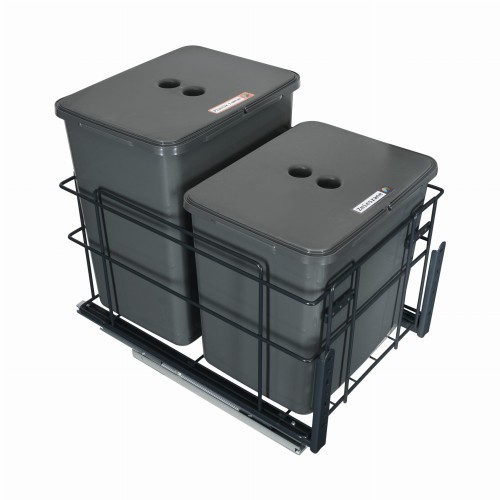 Sortownik Śmieci SQUARE ECO 40 Cichy domyk 1x20 1x16 z mocowaniem frontu meblowego SQE401X201X16ANTR2_1