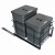 Sortownik Śmieci SQUARE ECO 40 Cichy domyk 1x20 1x16 z mocowaniem frontu meblowego SQE401X201X16ANTR2_2