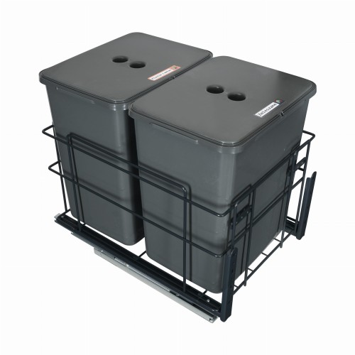 Sortownik Śmieci SQUARE ECO 40 Cichy domyk 2x20 H-41 z mocowaniem frontu meblowego SQE402X20ANTR2_1