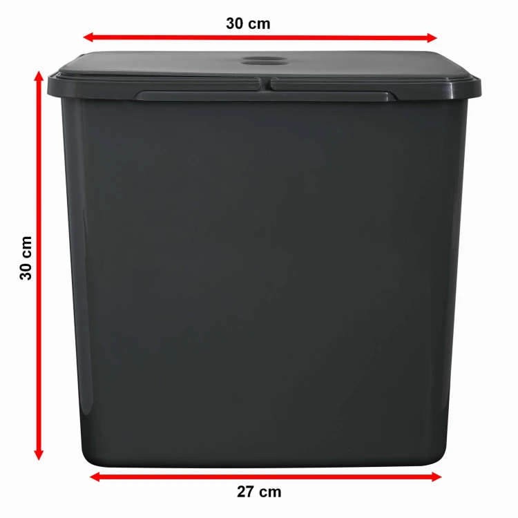 Kosz FLEXI 16 l – wymiary szerszego boku pojemnika wysokości 30 cm do weryfikacji przed zakupem