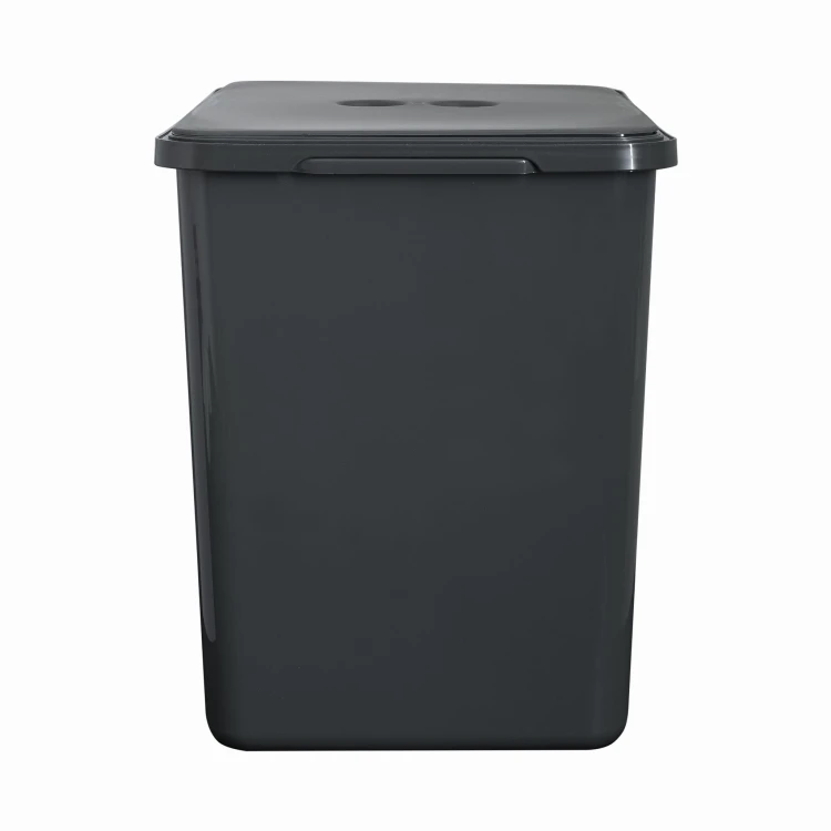 Węższy bok kosza FLEXI 16 l – smukły profil pojemnika wysokości 30 cm do segregacji odpadów