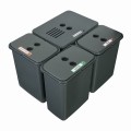 FLEXI do szuflady BLUM – cztery kosze 1×16 l i 3×8 l z filtrem węglowym na białym tle