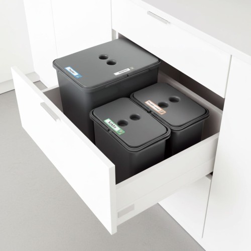 Sortownik śmieci FLEXI do szuflady BLUM w szafce 60 cm 2x8 l +1x20 l_1