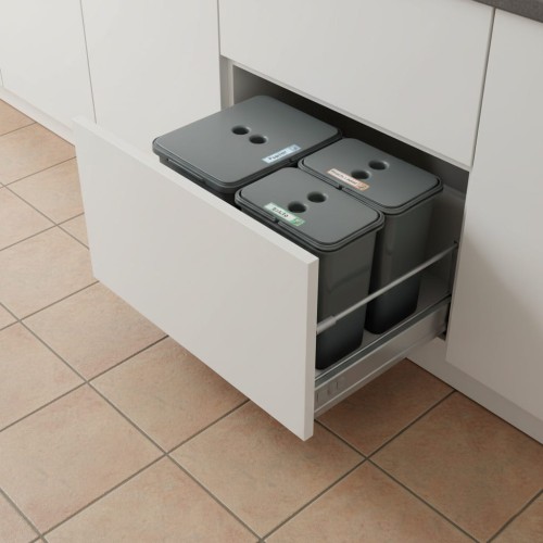 Sortownik śmieci FLEXI do szuflady BLUM w szafce 60 cm 2x8+1x16_1