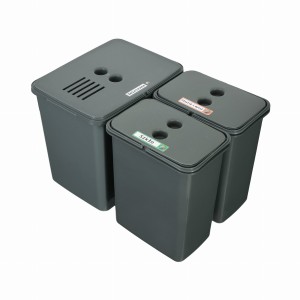 Zestaw koszy do sortowania FLEXI do szuflady BLUM w szafce 60 cm – 3 kosze 1x20 l + 2x8 l, filtr