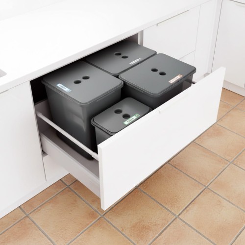 Sortownik śmieci FLEXI do szuflady BLUM w szafce 60/70 cm 3x20 l+1x8_1