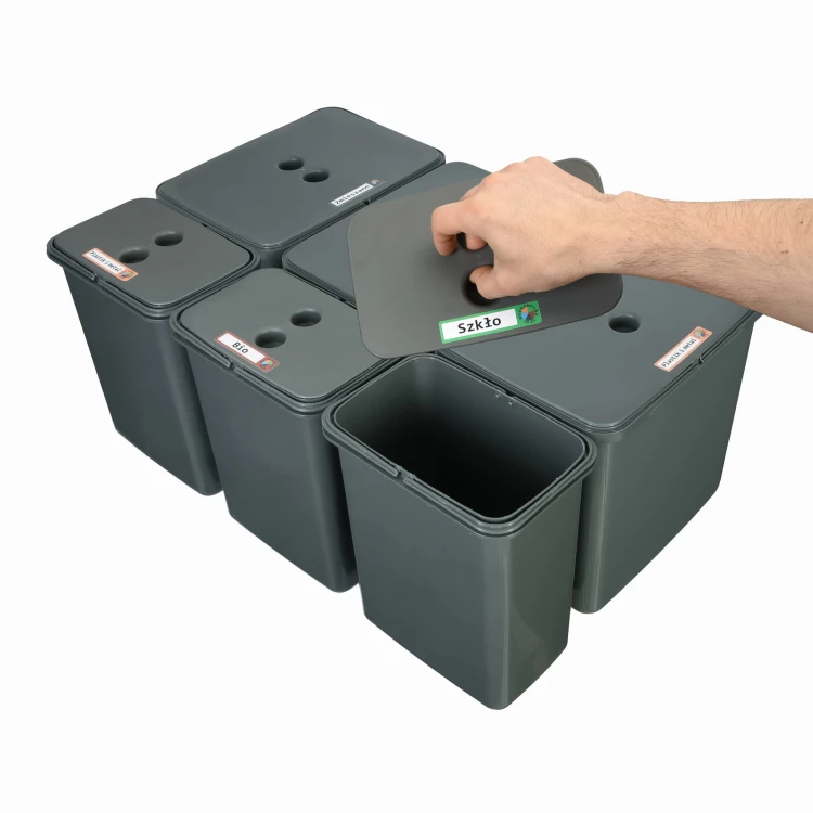 Sortownik śmieci FLEXI do szuflady BLUM w szafce 80/90 cm 3x20 l+3x8 l_3
