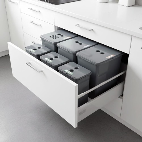 Sortownik śmieci MODERN do szuflady BLUM w szafce 80 90 cm 3x20+filtr+3x8_1