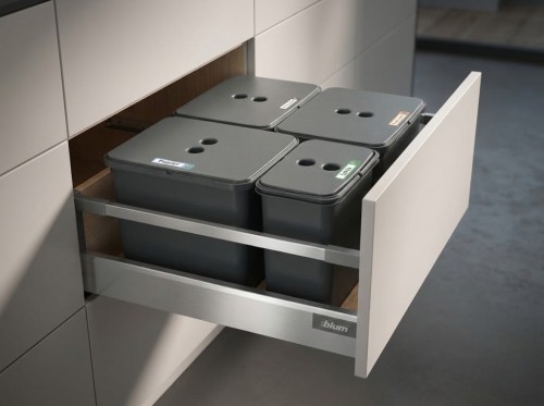 Sortownik śmieci FLEXI do szuflady BLUM w szafce 60/70 cm 3x16 1x8 _1