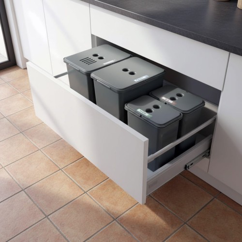 Sortownik śmieci FLEXI do szuflady BLUM w szafce 80/90 cm 2x20+filtr l+2x8 l_1