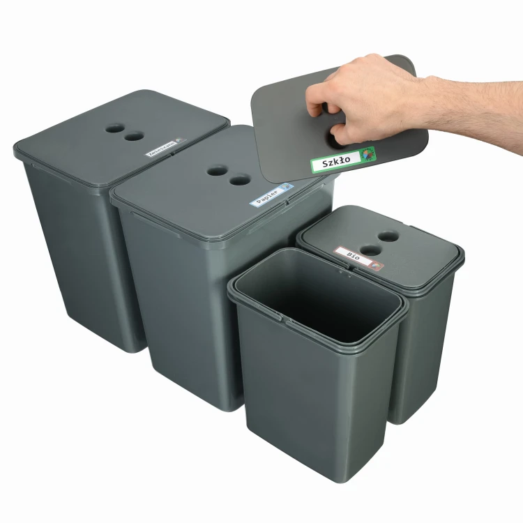 Sortownik śmieci FLEXI do szuflady BLUM w szafce 80/90 cm 2x20 l+2x8 l_3