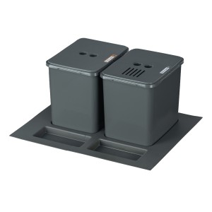 Sortownik śmieci FLEXI BASE do szuflady w szafce 60 cm – 2 kosze 2x16 l + filtr