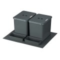 Flexi BASE 2×16 l do szuflady 60 cm – zestaw koszy do segregacji z kuwetkami na podstawce