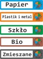 Naklejki do oznaczenia frakcji odpadów w sortowniku Flexi BASE