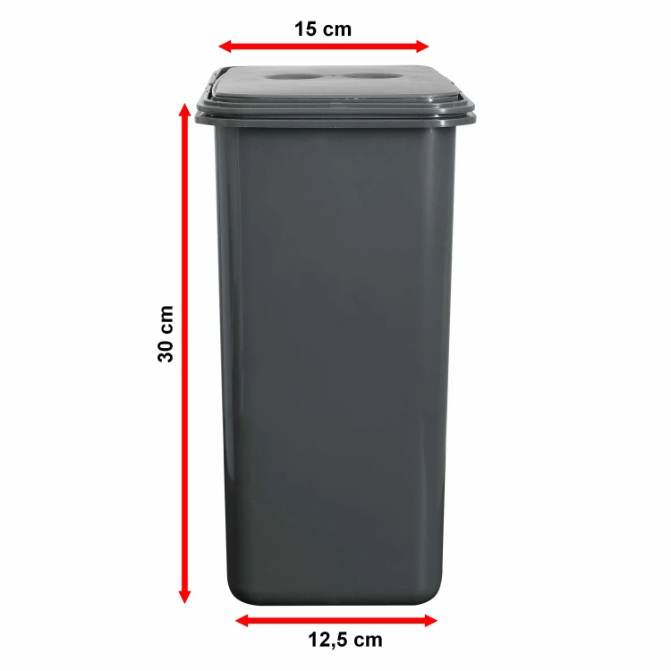 Kosz 8 l Flexi BASE – wymiary węższego boku pojemnika do szuflady