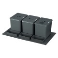 Sortownik Flexi BASE do szuflady 80 cm – zestaw 3 koszy 16 l z filtrem węglowym i kuwetkami