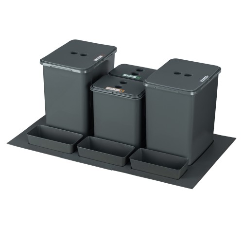 Flexi BASE 80 cm – kompletny zestaw koszy 2×20 l i 2×8 l z kuwetkami na białym tle