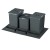 Flexi BASE 80 cm – kompletny zestaw koszy 2×20 l i 2×8 l z kuwetkami na białym tle
