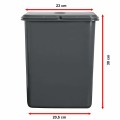 Szerszy bok kosza 8 l z wymiarami – mniejszy pojemnik systemu Flexi BASE 80 cm