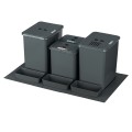 Flexi BASE 80 cm – zestaw koszy 2×20 l i 2×8 l z filtrem węglowym i kuwetkami na białym tle