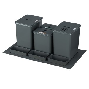 Sortownik śmieci FLEXI BASE do szuflady w szafce 80 cm – 4 kosze 2x20 l + 2x8 l + filtr + kuwetki