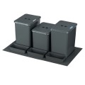 Flexi BASE 80 cm – zestaw trzech koszy 2×20 l i 1×16 l z kuwetkami na białym tle