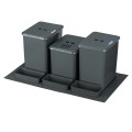 Flexi BASE 80 cm – zestaw trzech koszy 2×20 l i 1×16 l z filtrem węglowym i kuwetkami