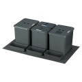 Flexi BASE 80 cm – cztery kosze 2×16 l i 2×8 l z filtrem węglowym i kuwetkami na białym tle