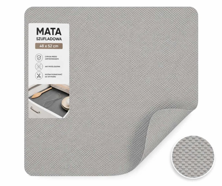 Mata ochronna jasnoszara 52×48 cm Sortowniki24 – prostokątny podkład na białym tle