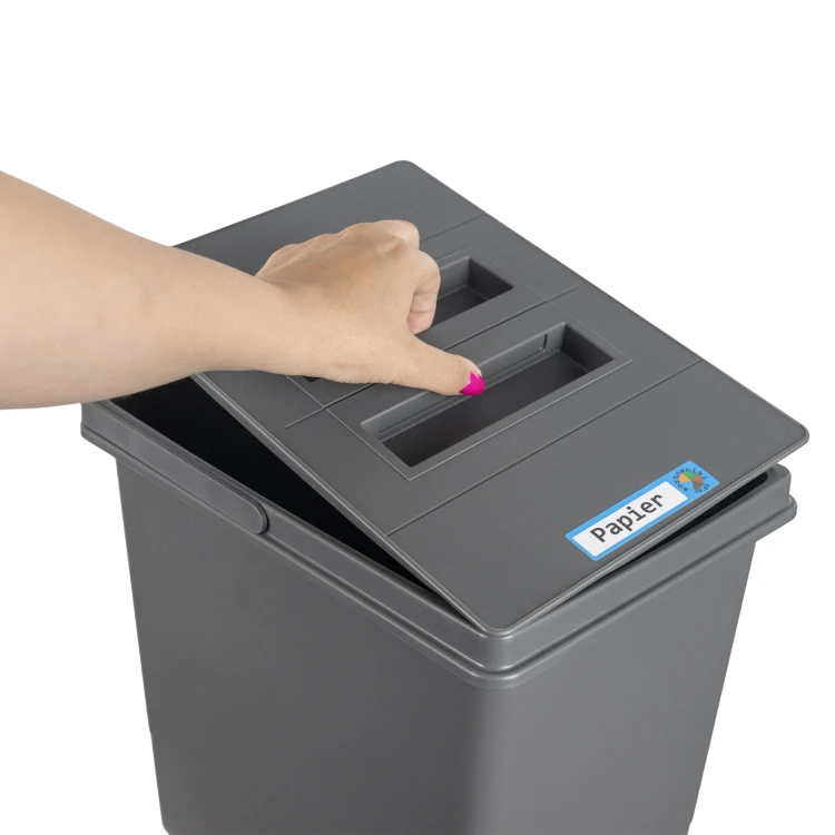 Pokrywa kosza 15 l QUADRA unoszona palcami – ergonomiczne uchwyty zapewniające pewny chwyt