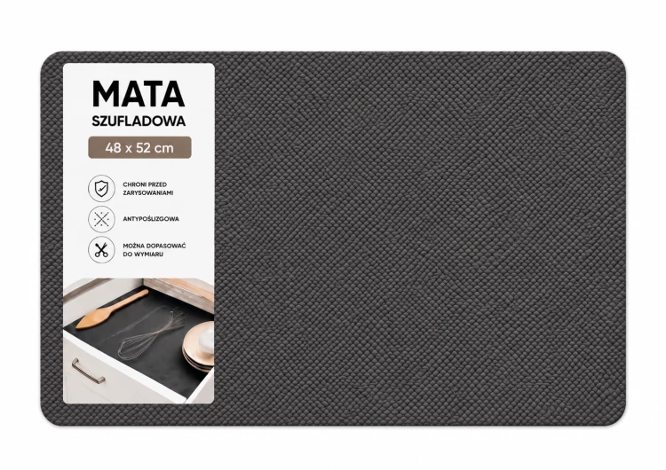 Mata ochronna antracyt 52×48 cm Sortowniki24 – prostokątny podkład na białym tle